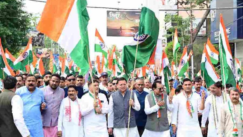 मुख्यमंत्री धामी के नेतृत्व में “तिरंगा शौर्य सम्मान यात्रा” का  किया गया भव्य आयोजन