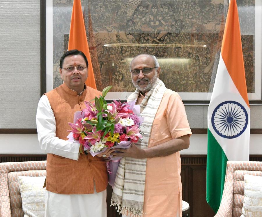 मुख्यमंत्री धामी ने नई दिल्ली में उपराष्ट्रपति सी पी राधाकृष्णन से की शिष्टाचार भेंट