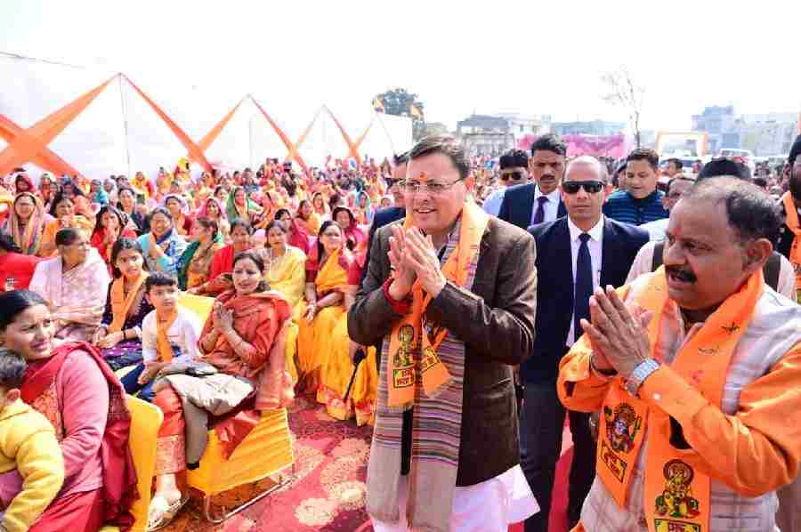 मुख्यमंत्री धामी ने बालावाला देहरादून में विराट हिन्दू सम्मेलन में किया प्रतिभाग