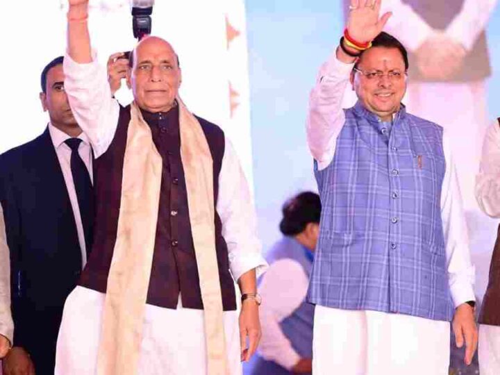 धामी सरकार के फैसले बने मिसाल, विकास को मिली रफ्तार, धामी बने ‘धुरंधर’, उत्तराखंड विकास की राह पर अग्रसर: राजनाथ सिंह