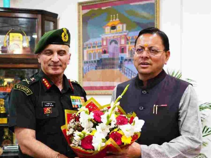 मुख्यमंत्री धामी से मुख्यमंत्री आवास में उप सेना प्रमुख (रणनीति) लेफ्टिनेंट जनरल राजीव घई ने की शिष्टाचार भेंट
