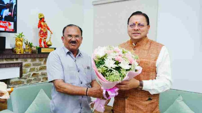 मुख्यमंत्री धामी से राजस्थान विधानसभा अध्यक्ष वासुदेव देवनानी ने की शिष्टाचार भेंट
