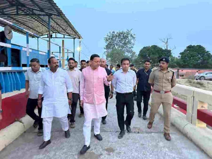 मुख्यमंत्री धामी ने खटीमा के लोहियाहेड वाटर बाईपास का किया स्थलीय निरीक्षण