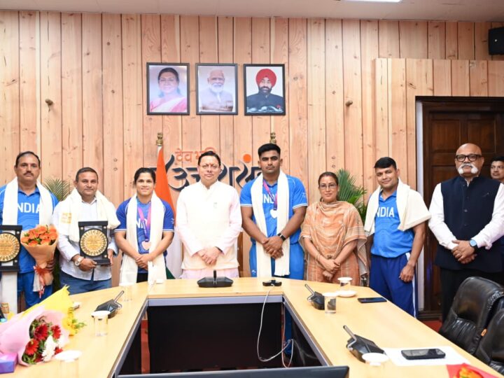 कॉमनवेल्थ गेम्स 2026 के उत्तराखंड के पदक विजेताओं और प्रशिक्षकों को मुख्यमंत्री धामी ने किया सम्मानित