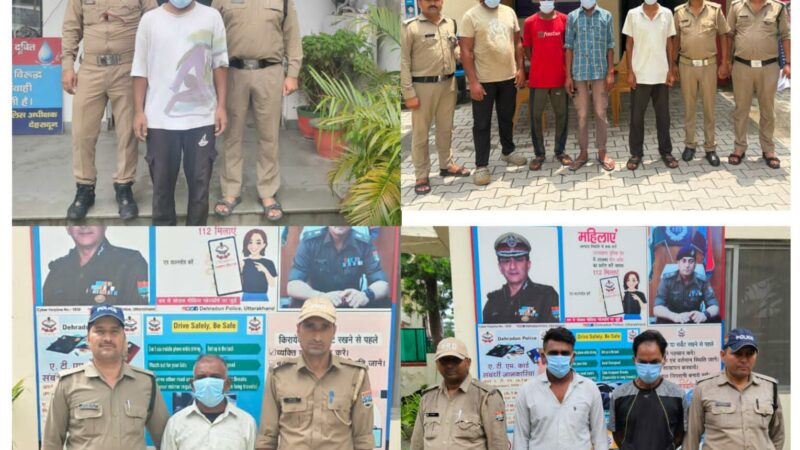 वारंटियों के विरूद्ध दून पुलिस की ताबड़तोड़ कार्यवाही, विभिन्न प्रकरणों में फरार चल रहे 15 वारंटियों को विगत 2 दिनों में किया गिरफ्तार