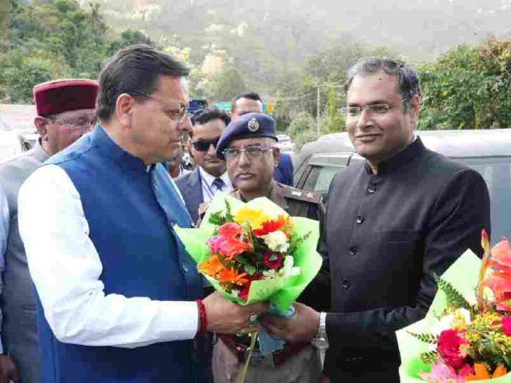 विधानसभा सत्र के लिए गैरसैंण आगमन पर मुख्यमंत्री धामी का भव्य स्वागत